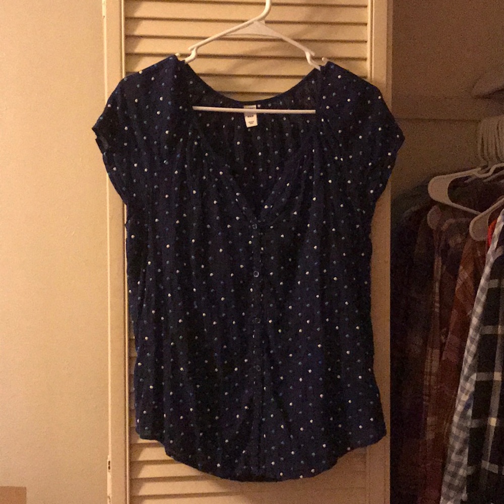 Short sleeved button down blouse
